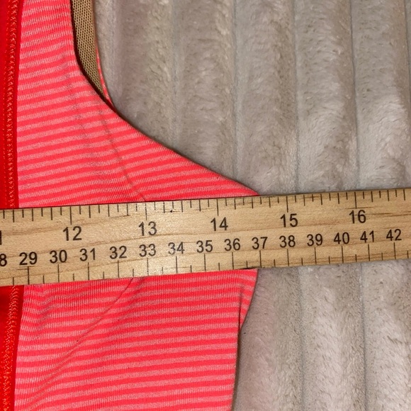 2 LULULEMON WHOLEHEARTED TANK BRIGHT ORANGE/TONKA - BLUE STRIPE SIZE-8 LONG - Picture 6 of 15